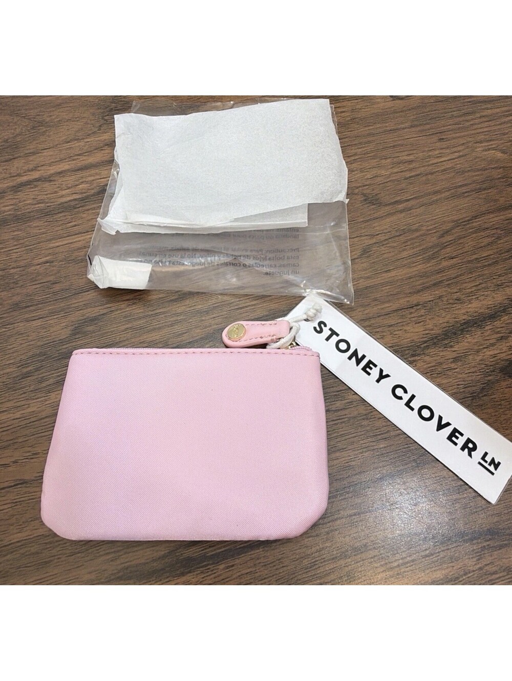 STONEY CLOVER LANE 5x3” Pink Zippered Pouch NEW Credit Card Money License